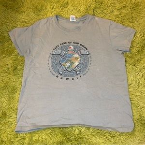 take care of our ocean hawaii turtle oversized tee